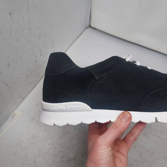 Kiton MENS Suede Low Top Black Sneaker main image 13